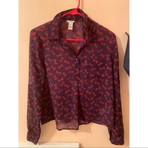 Free with Bundle - BowTie Print Blouse